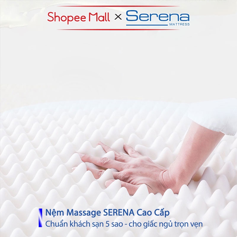 Nệm Cao Su Non Massage Cao Cấp SERENA Nệm Đệm Cao Su Thiên Nhiên Niệm Nằm Ngủ Mỏng Dày Tự Nhiên Chính Hãng