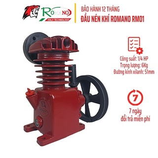 Đầu nén khí 1/4hp romano rm01, đường kính xilanh 51mm