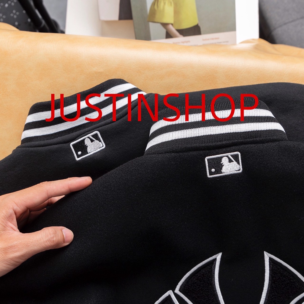 Áo Khoác Bomber MLB NY 3 Lớp Lót Trần Bông, Áo Khoác Varsity nam nữ unisex - JUSTINSHOP