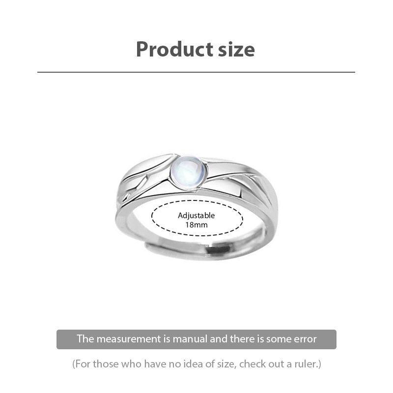 Nhẫn Cặp Đính Đá Mặt Trăng Và Ác Quỷ Màu Trắng Đen Phong Cách retro Cho Cặp Đôi Học Sinh