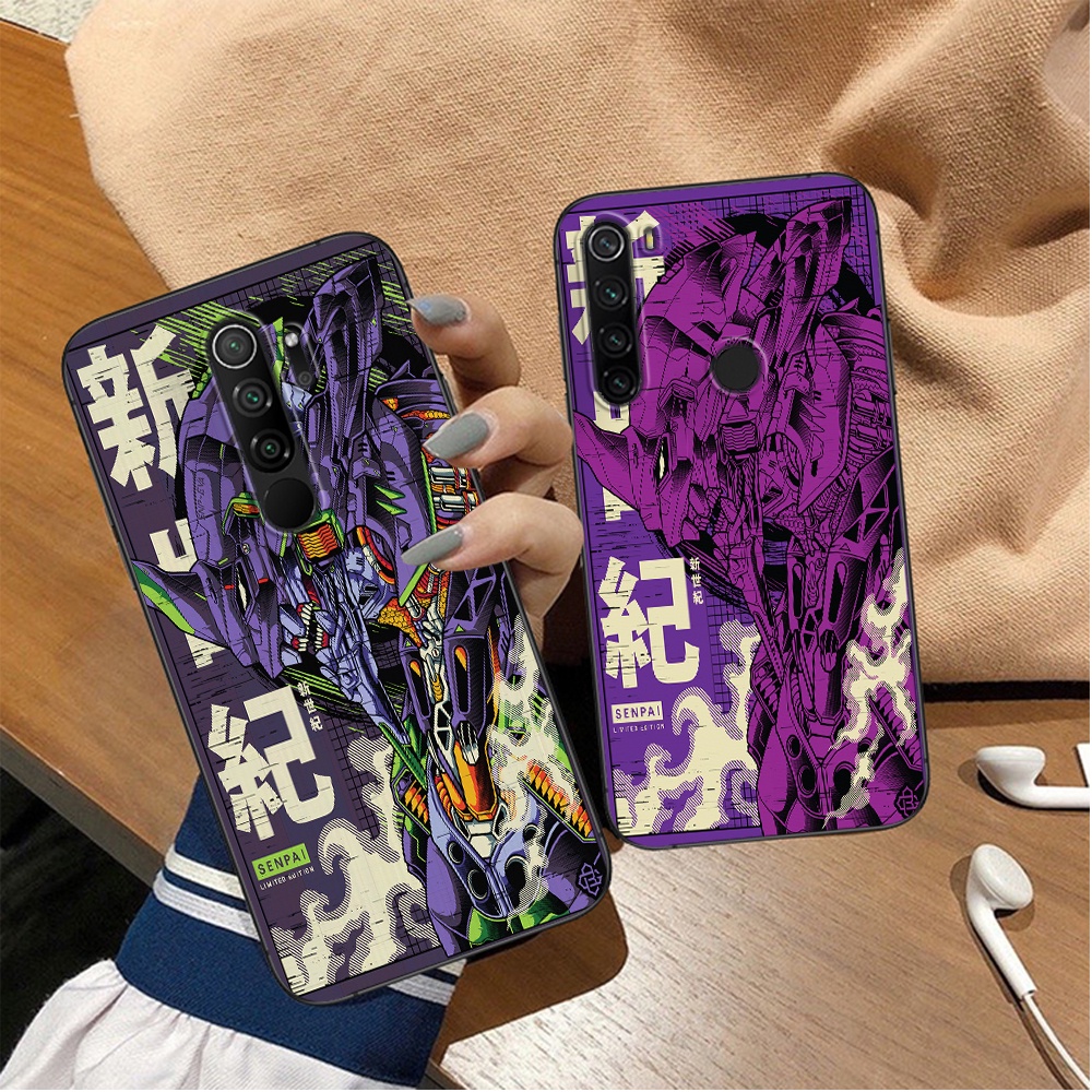 Ốp Điện Thoại Silicon TPU Mềm Đen Hình Neon Genesis Evangelion Cho Xiaomi Redmi Note 7 8 9 10 11 11E Pro Max 7S 9T 9S 10T 10S 11T 11S 11R