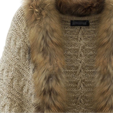 Áo Khoác Cardigan Ngắn Dáng Rộng Cổ Lông Tay Cánh Dơi Màu Trơn Phong Cách Thời Trang Mùa Đông Mới Cho Nữ