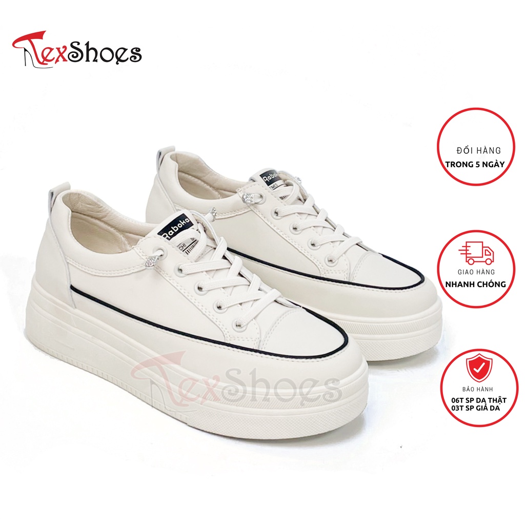 Giày sneaker nữ đế bánh mỳ trơn siêu nhẹ cao cấp VNXK TEX SHOES