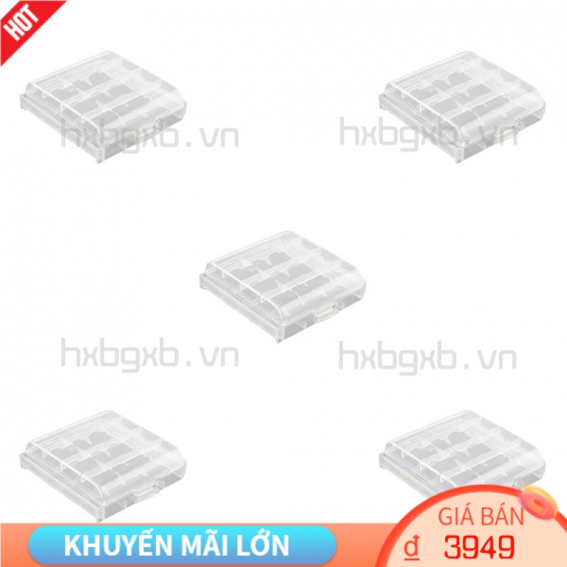 1 / 2 / 3 / 5 Hộp Nhựa Trong Suốt Đựng Pin 4xAA 5xAAA