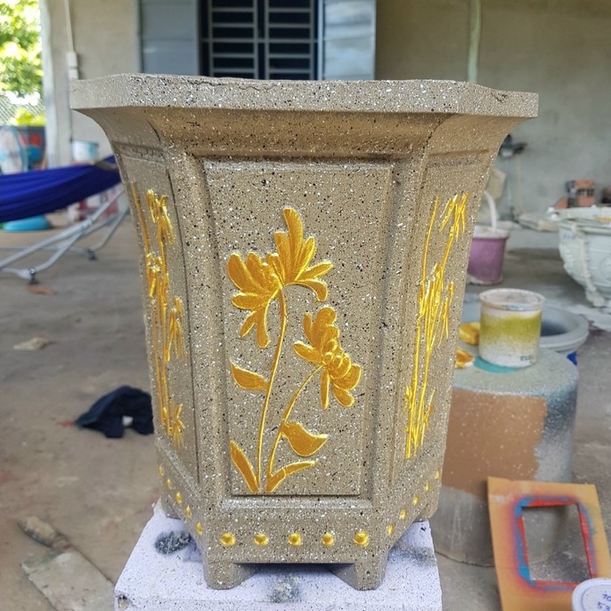 Khuôn đúc chậu cảnh lục giác ống cao 33