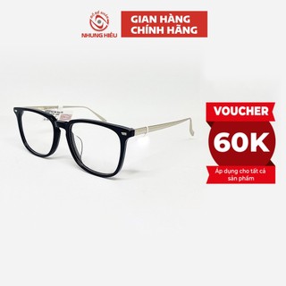 Gọng kính cận thời trang nam nữ NHUNG HIẾU LUCKY gọng vuông viền nhựa càng titan không gỉ dáng vuông