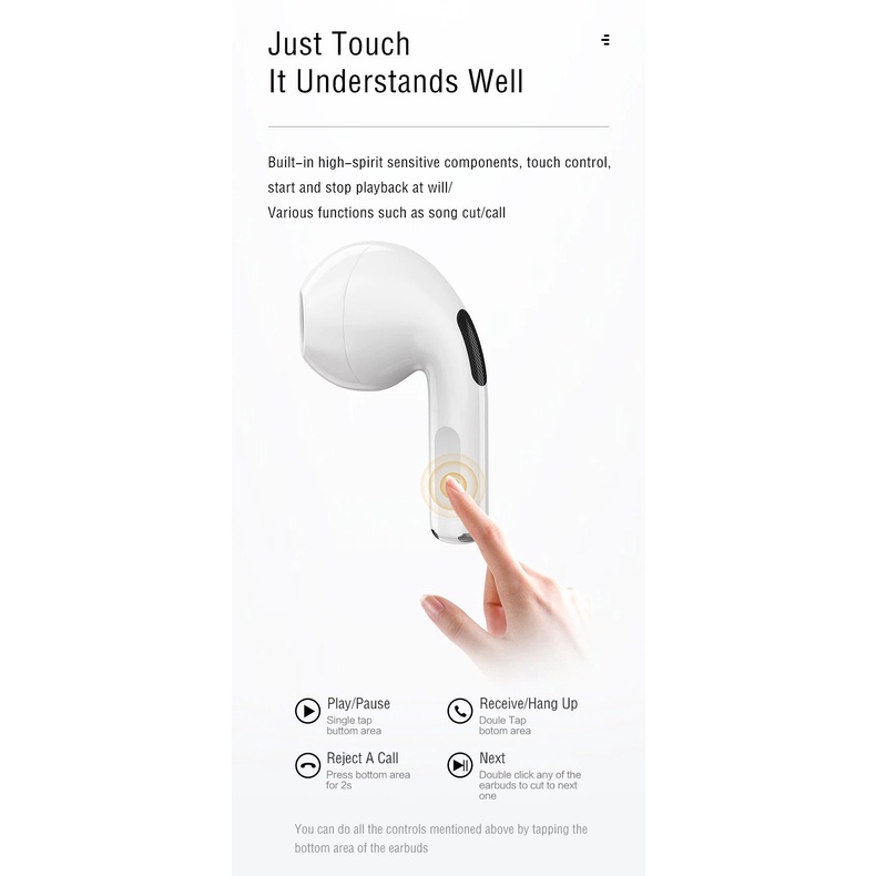 Tai nghe không dây PISEN True Wireless Buds Air (XY-BHD03 (Buds Air)) - Hàng chính hãng