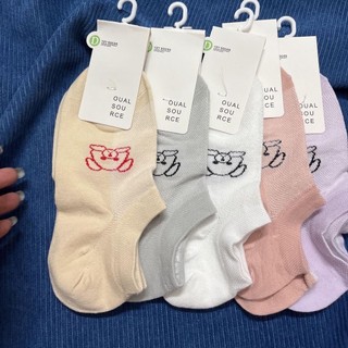 Combo tất nữ thấp cổ, Set 5 đôi tất nữ cổ ngắn vải cotton Mã C