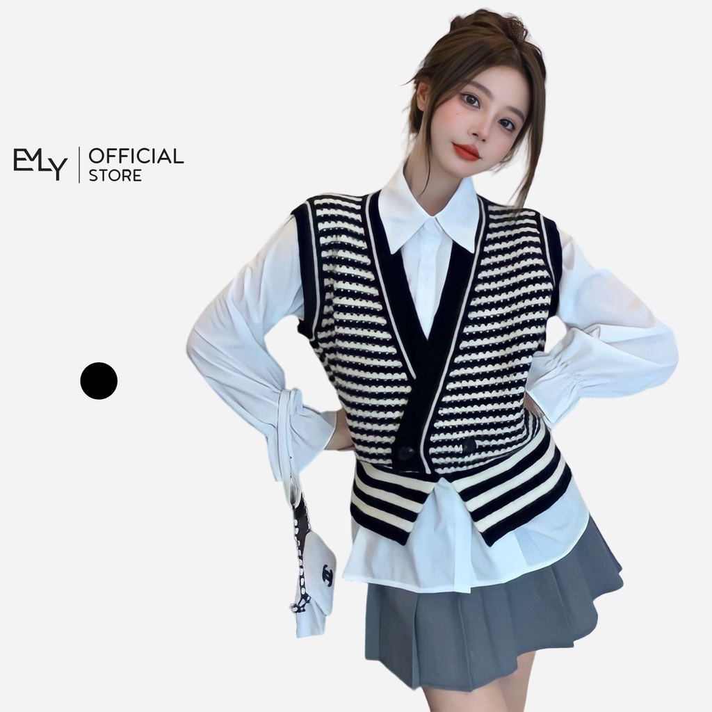 [Mã FATOP12 giảm 30K đơn 150K] Áo cardigan vest khoác ngoài dệt kim Emilyshop ulzzang