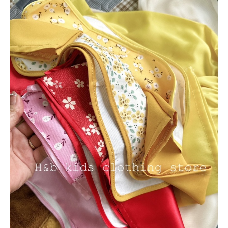 ÁO DÀI CÁCH TÂN BÉ GÁI HOẠ TIẾT HOA NHÍ CHẤT LỤA MỀM KÈM BỜM CHO BÉ GÁI 8-20KG.CHẤT TƠ LỤA HOẠ TIẾT HOA NHÍ CỰC XINH