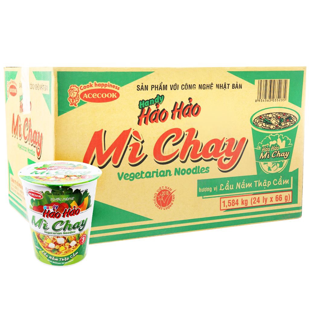 Mì Chay lẩu nấm Hảo Hảo Handy, mì ly