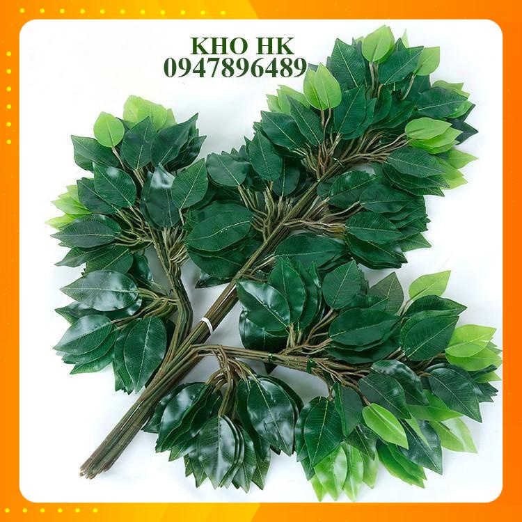 Lá Giả, Lá si, Cây Giả, Xanh, Viền trắng (1 cành)