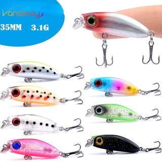 3.1g / 3.5cm Câu Cá Mini Minnow Chìm Mồi Bơi Cứng Full Lớp Nước Sát Thủ