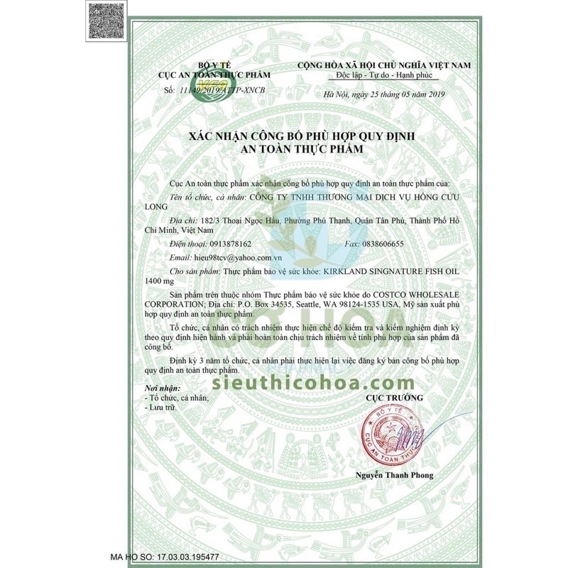 DẦU CÁ KIRKLAND WILD ALANSKAN FISH OIL - HỘP 230 VIÊN MỸ 100%