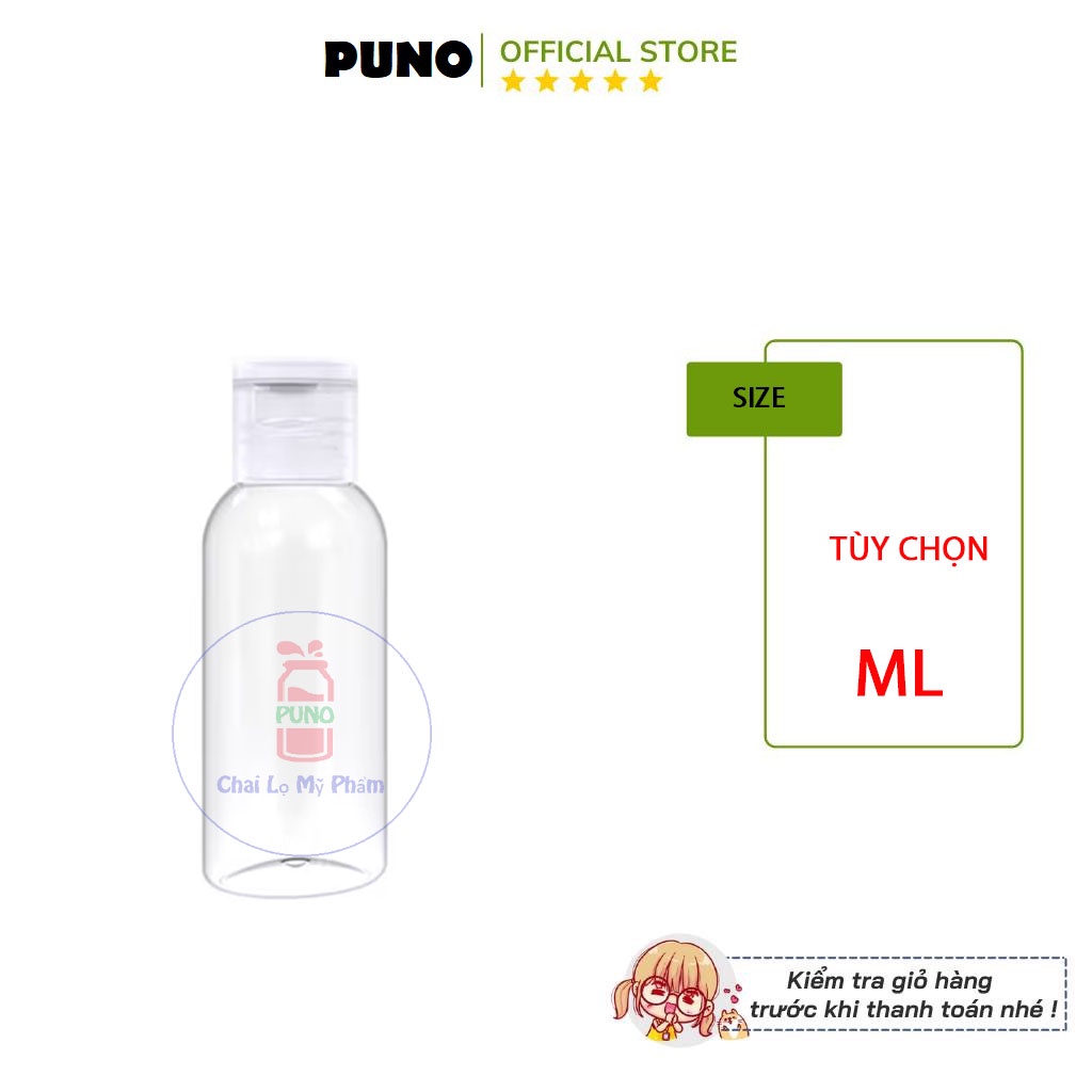 Chai nhựa nắp bật trắng đựng / chiết mỹ phẩm đủ loại