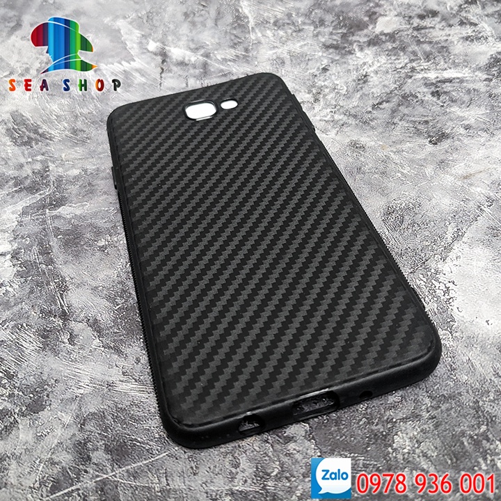 Ốp lưng Samsung Galaxy J7 Prime / SM-G610 Vân CARBON - nhựa dẻo - chống trơn trượt - Siêu bền