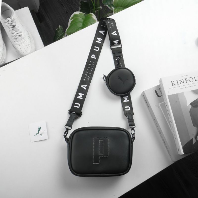 Túi đeo chéo vuông hình hộp PUMA dành cho Nam nữ với chất liệu Da cực đẹp, tặng túi nhỏ đi kèm tiện lợi