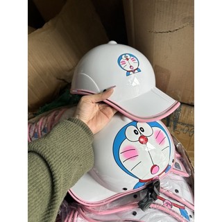 NÓN KẾT DOREMON TRẮNG VIỀN HỒNG