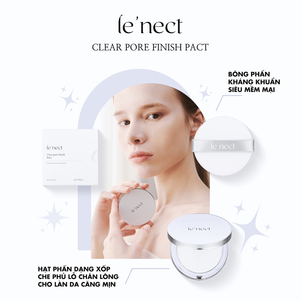 Phấn phủ Cao cấp Che phủ lỗ chân lông, Kiềm dầu Be'Balance Le'nect Clear Pore Finish Pact (7gr)