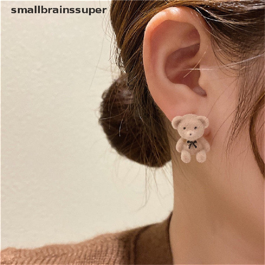 Bông Tai Xỏ Hình Thỏ / Gấu Nhồi Bông Nhỏ Nhắn Dễ Thương Cho Nữ SBS