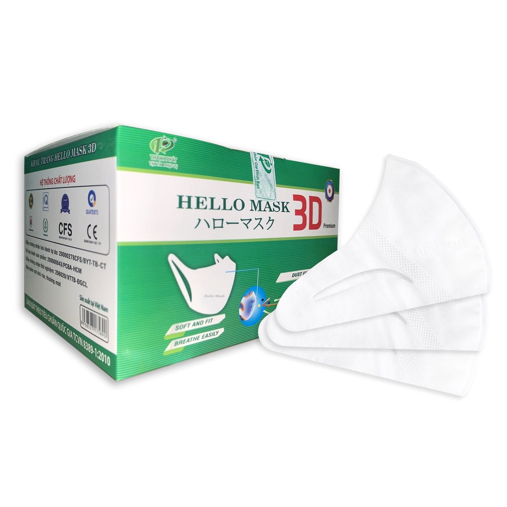 Khẩu Trang 3D HELLO MASK Công Nghệ Nhật Bản 50 Cái