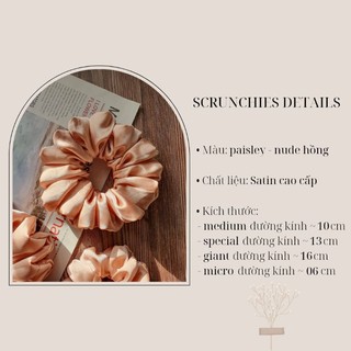 Scrunchies LACIBEL lụa satin, buộc tóc vải handmade
