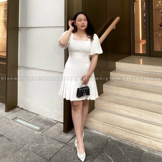Váy Đầm BIGSIZE Xếp Li Tay Chuông (Size 60-85kg)