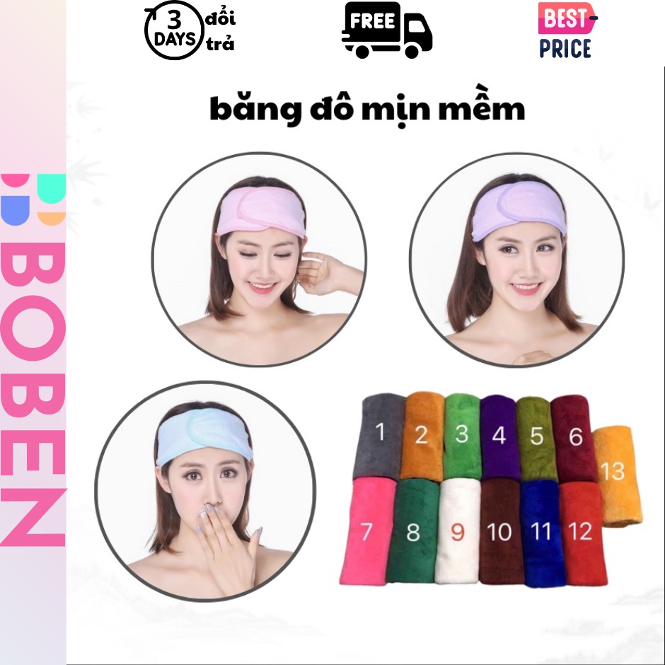 Khăn Quấn Tóc Vải Mềm Băng Đô Quấn Tóc Spa Rửa Mặt Mát Xa Dùng Cá Nhân Spa