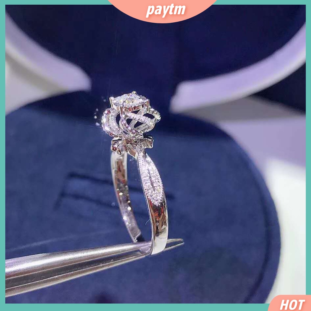 {PTM} Nhẫn đính hôn cô dâu đính đá Cubic Zirconia