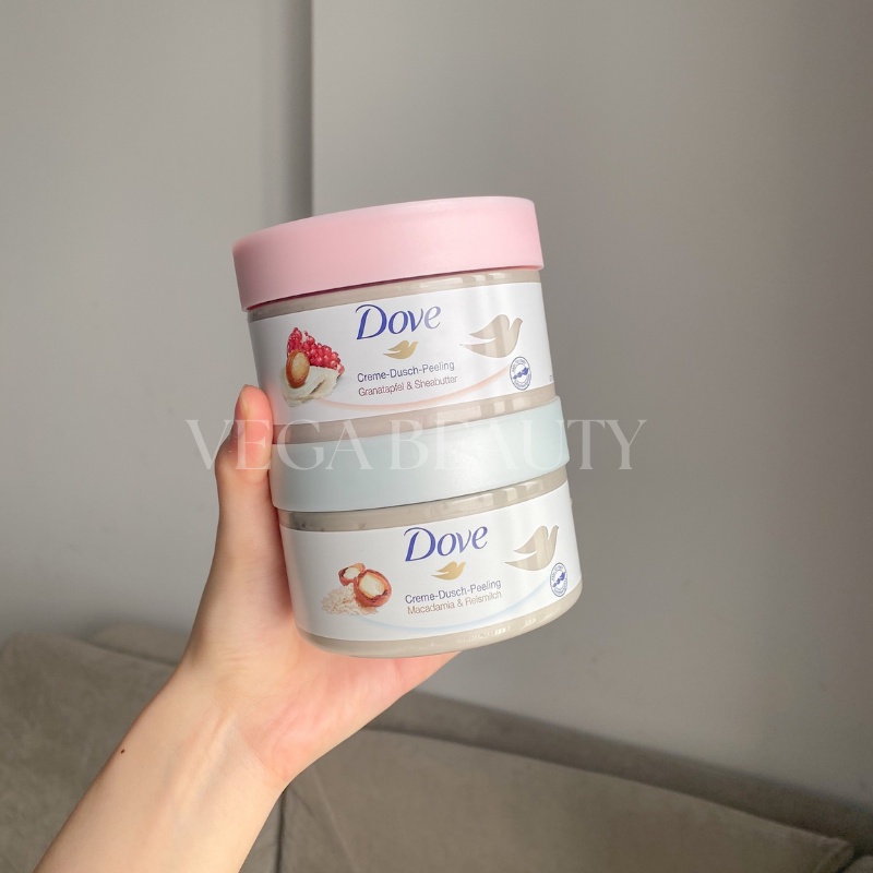 Tẩy da chết cơ thể Dove Exfoliating Body Polish 225ml bản Đức giúp da mịn màng mùi Lựu và Hạt Macca | BigBuy360 - bigbuy360.vn