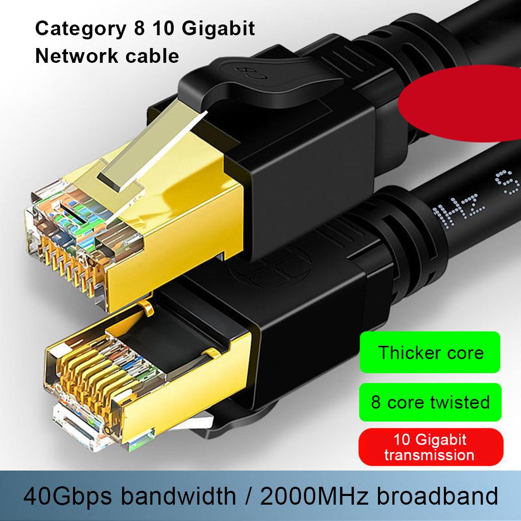 Dây Cáp Mạng Nhanh Mạ Vàng CAT8 Chuyên Dụng Cho Máy Tính Laptop