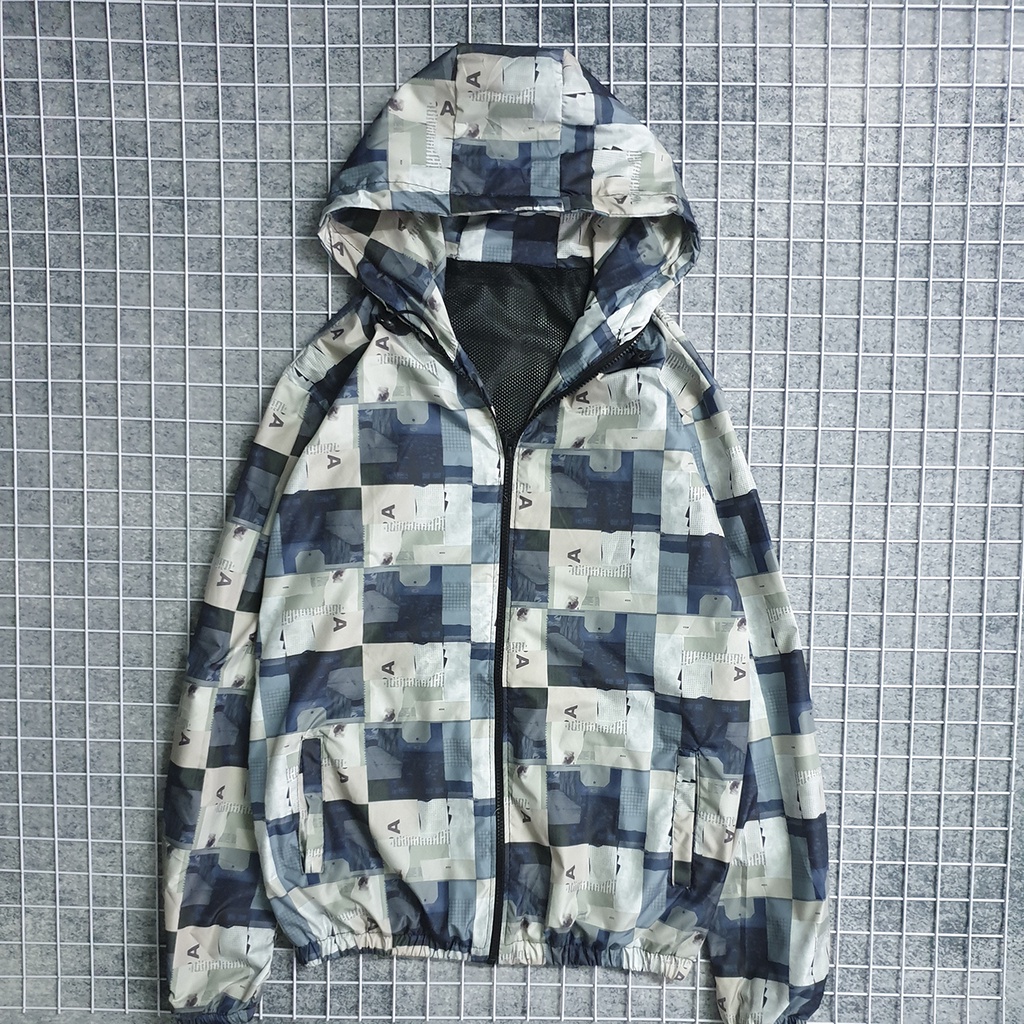 JACKET DÙ - ÁO KHOÁC GIÓ 2 LỚP HỌA TIẾT Ô VUÔNG XANH - TRẮNG KURIK