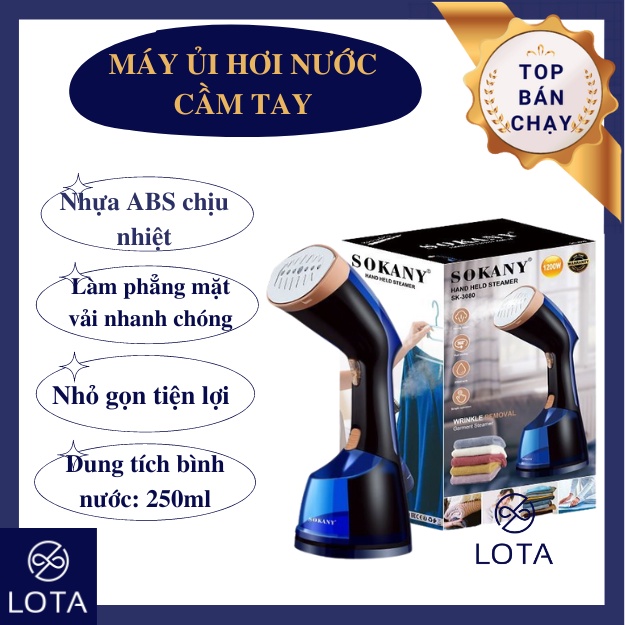 MÁY ỦI HƠI NƯỚC SOKANY SK-3080 cầm tay bàn ủi cực nhanh mọi loại áo quần, bàn là mini giá rẻ LOTA SHOP