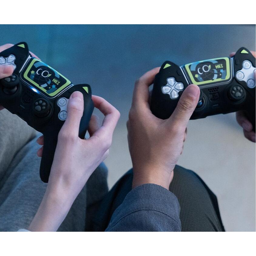 Vỏ Bọc Tay Cầm Chơi Game PS5 Bằng Silicon Mềm Hình Tai Mèo Dễ Thương