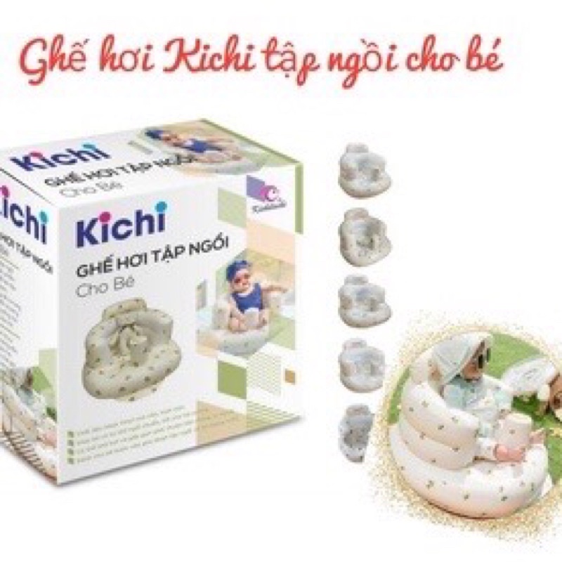 { CHÍNH HÃNG } Ghế hơi ,ghế phao Kichilachi mẫu mới tập ngồi cho bé, bơm hơi tự động