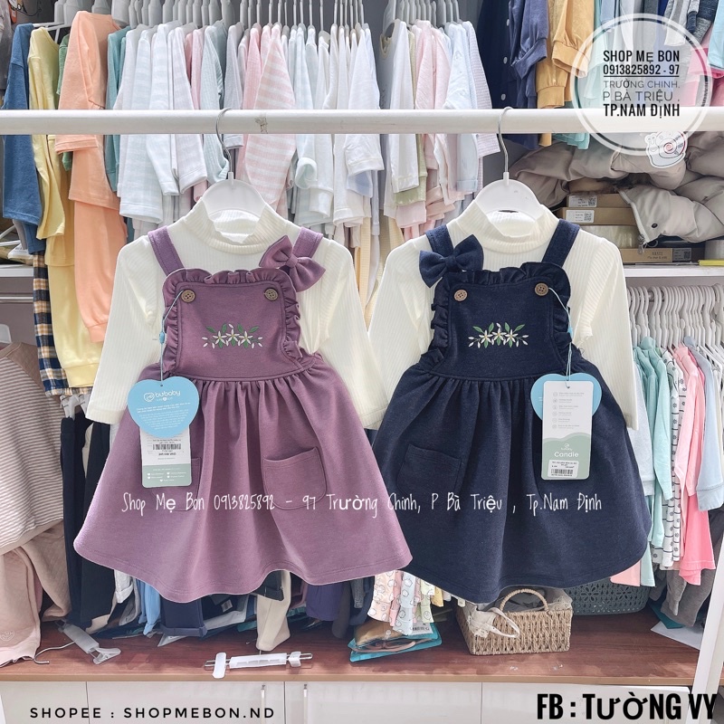 Set váy yếm kèm áo Bu baby bé gái ( tặng nơ )