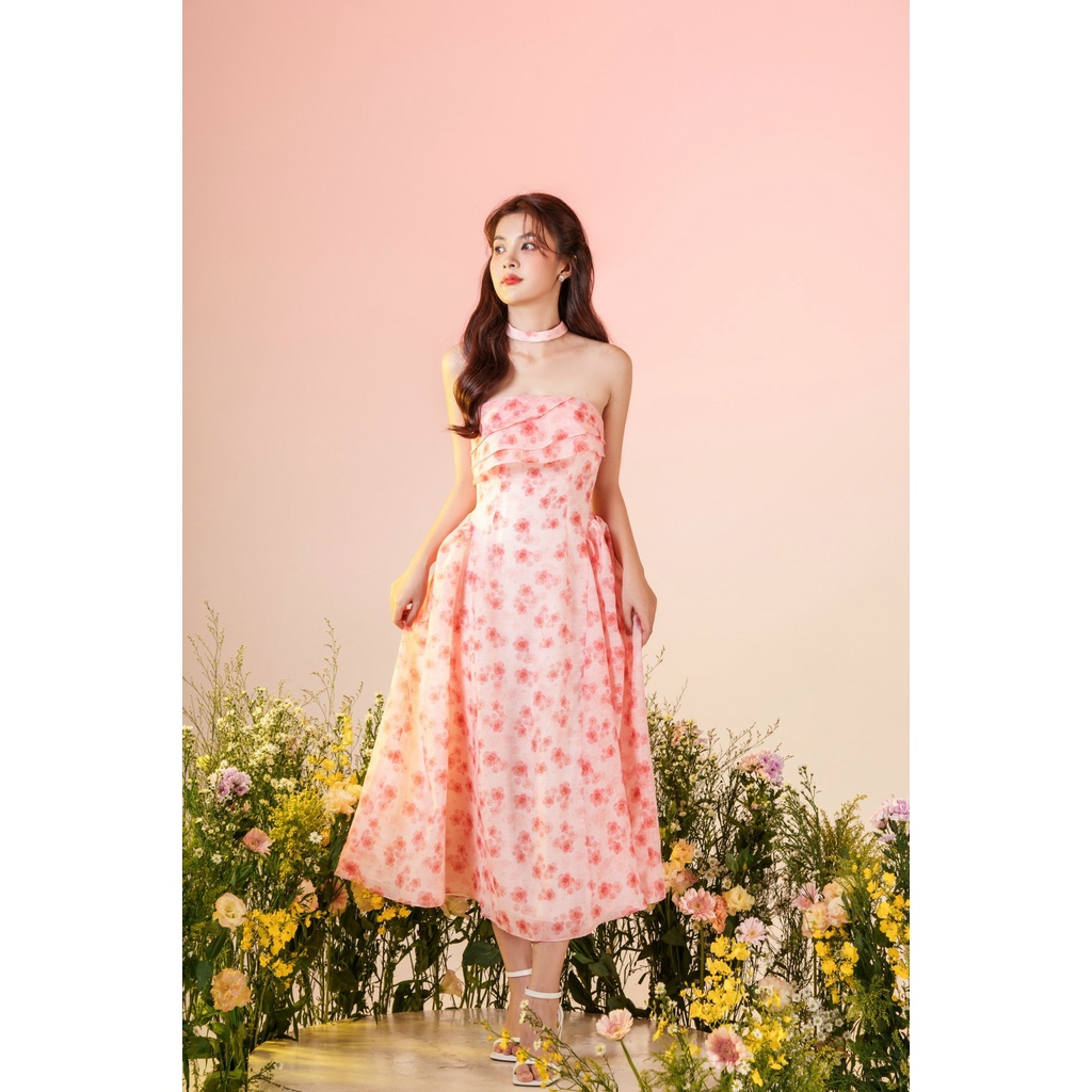 TIELA váy hoạ tiết hoa tùng xoè-Eira Dress