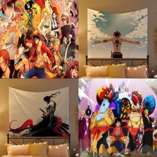 Thảm treo tường, thảm trang trí hình one piece, Tranh vải decor phòng tặng kèm móc treo và miếng dán giá rẻ