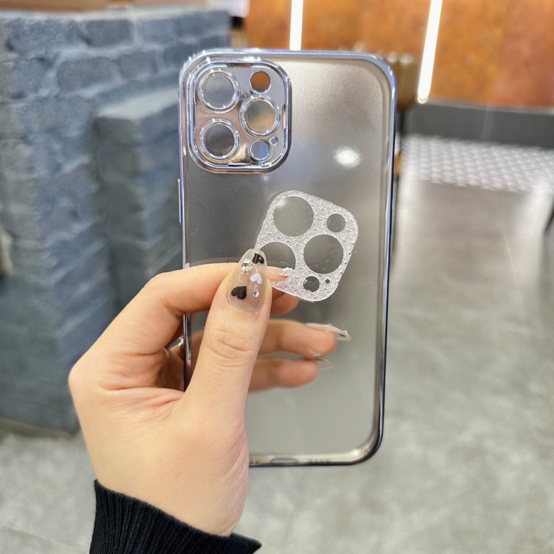 Ốp lưng viền xi chống ố có bảo vệ kính camera Kim Cương cho Iphone 11/12/13/14/Pro/ProMax/Plus/Pro Max/Prm