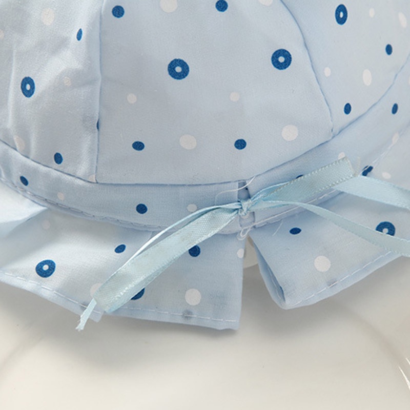 Nón Tai Bèo Vải Cotton Mềm Thoáng Khí Họa Tiết Chấm Bi Đính Nơ Dễ Thương Chống Tia UV Thời Trang Xuân Hè Cho Bé Sơ Sinh