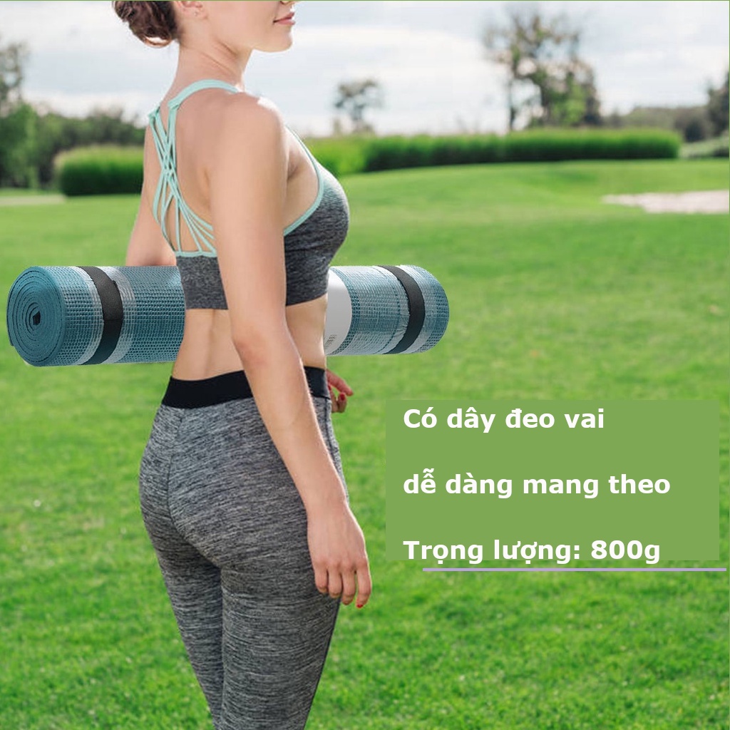 Thảm tập yoga Miniso dày 5mm chống trơn trượt 2 mặt cao cấp