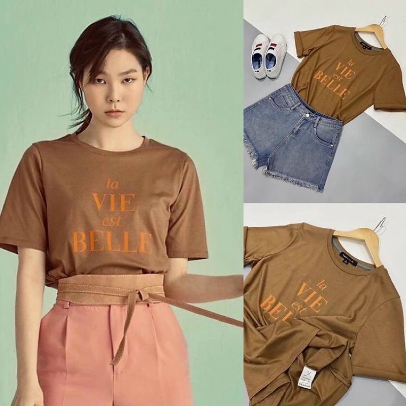 HÀNG XUẤT XỊN - ÁO THUN COTTON MÀU NÂU XUẤT KHẨU