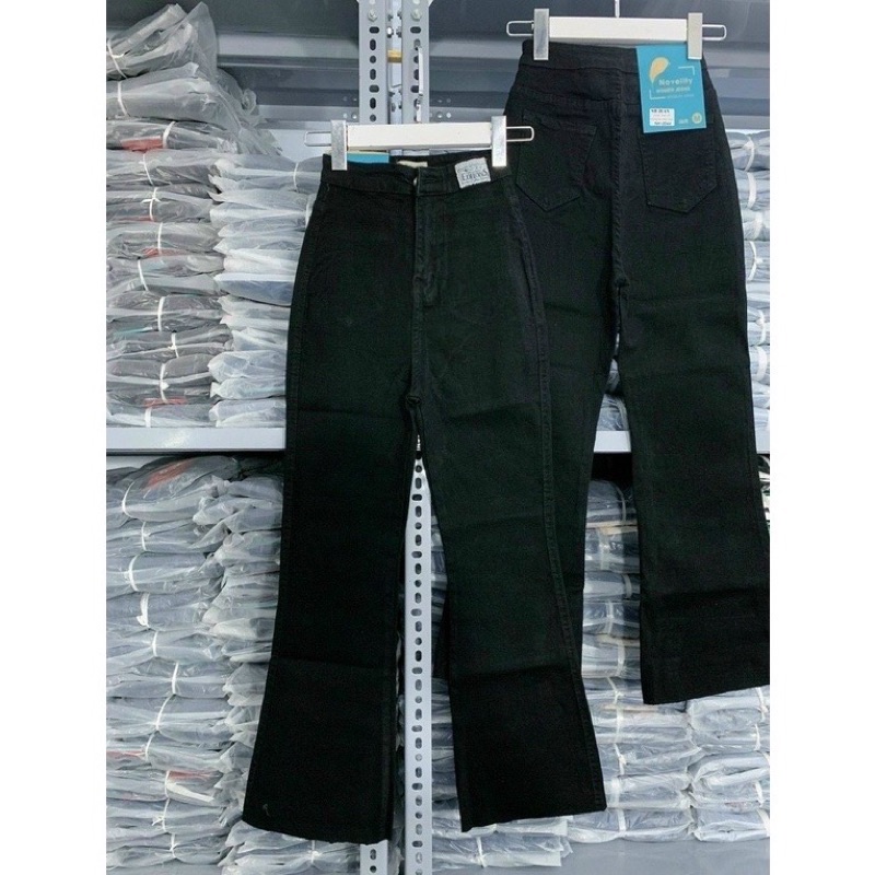 Quần jean lỡ ống loe quần 9 tấc ống loe lưng siêu cao tôn dáng hàng loại 1 alohashop91