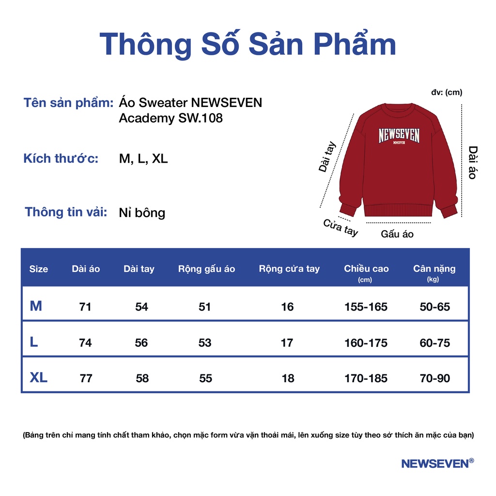 Áo Sweater NEWSEVEN Academy SW.108