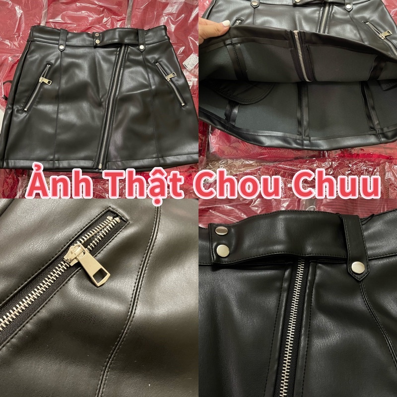 Sẵn áo L áo blazer dáng ngắn xuất dư Zr mix chân váy da Zr KÈM ẢNH THẬT