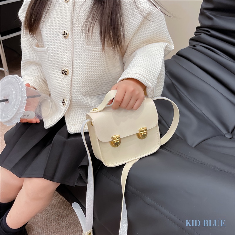 Túi Đeo Chéo Một Bên Vai Hình Vuông Nhỏ Thời Trang Hàn Quốc Cổ Điển Dành Cho Bé Gái