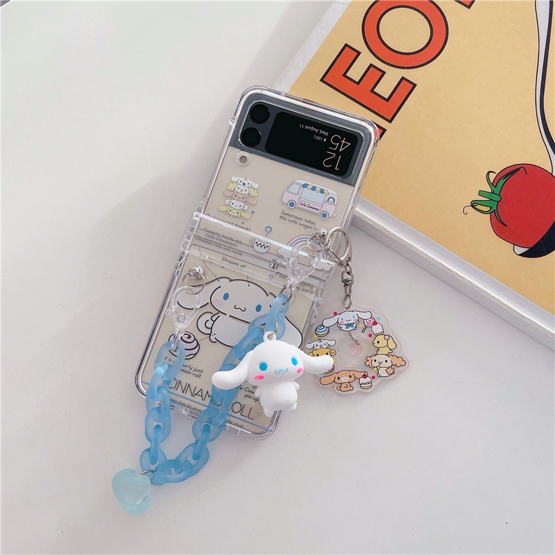 Ốp Điện Thoại Hình Sanrio Cinnamoroll Melody Pochacco Hoạt Hình 3D Dễ Thương Cho Samsung Galaxy Z Flip 4 Z Flip 3 Z Flip 4 Zlip