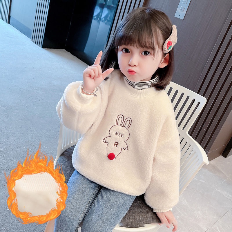 Planet Áo Sweater Lông Cừu Cổ Lọ Dày Dặn Ấm Áp Dễ Thương Thời Trang Thu Đông Cho Bé Gái