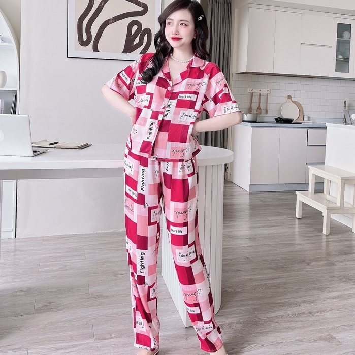 [Mã BMLT30 giảm đến 30K đơn 299K] Đồ Bộ Nữ Pijama SOJJUN Sét Mặc Nhà Quần Dài Tay Ngắn Lụa Xước Tô Châu Cao Cấp 40-62kg