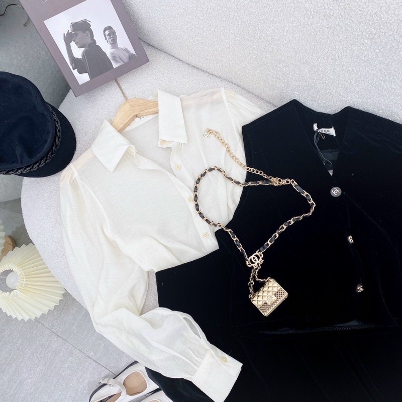 Set 3 món rời bao gồm sơ mi, gile nhung & chân váy nhung siêu xinh - 𝐕𝐘.𝐂𝐋𝐎𝐓𝐇𝐄𝐒